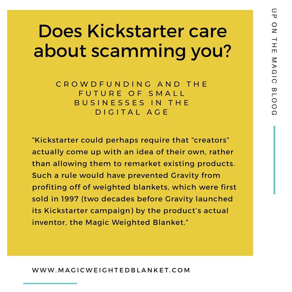 Kickstarter Scams exposed Gravity Blanket 2017 John Fiorentino Magic Weighted Blanket Made in USA