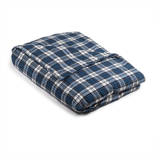 New Blue & Grey Plaid Cotton Flannel 48 x 78 - 20 pound (CLEARANCE)